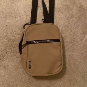 BRIXLEY Beige Compact Crossbody Bag with Front Zip Pocket